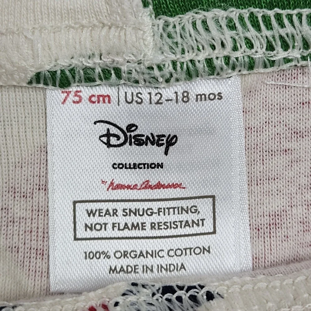 Hanna Andersson Pajamas Size 12-18 Months 75 CM Disney Mickey Mouse‎ Holiday NEW